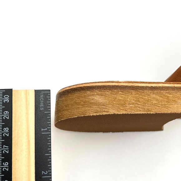 Slaye Womens EU 37 US 7 Brown‎ Leather Slip On Sandals Slides Shoes - Picture 13 of 13